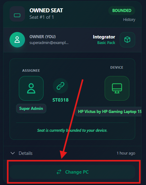 Change PC Button